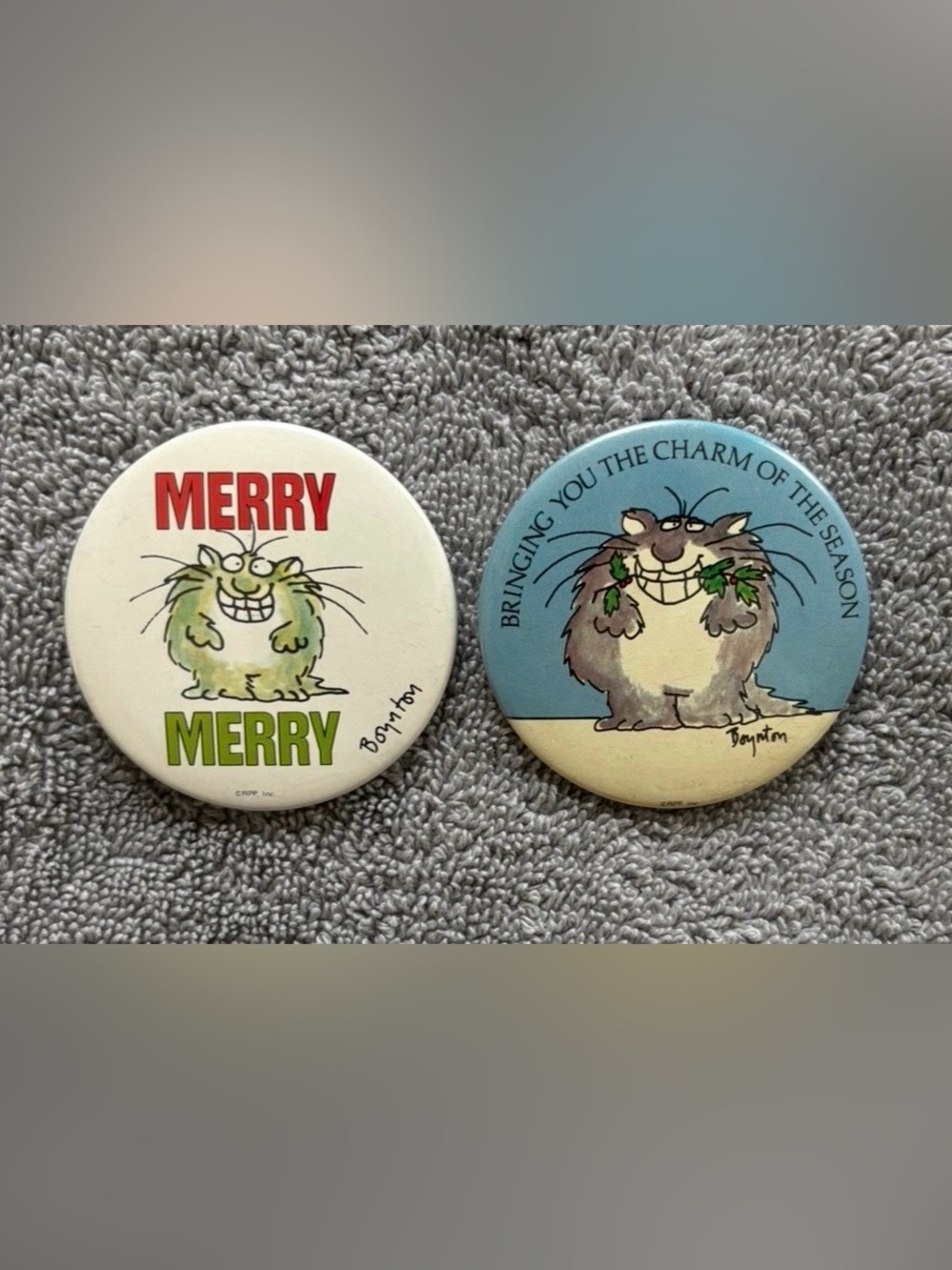 Vintage Collectible Sandra Boynton Cat Christmas Holiday Pins